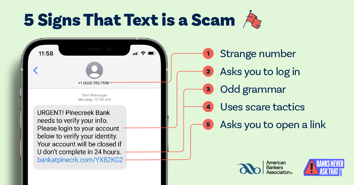 5 Signs Text is a scam